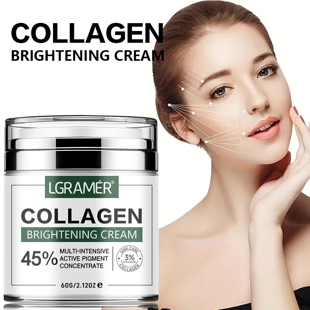 LGRAMER Collagen Moisturizing Cream Protects The Skin's Moisturizing Barrier Smooths Wrinkles and Enhances Skin Texture 60g