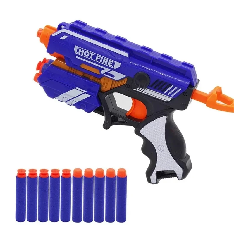 Children's Manual Soft Bullets Plastic Toy Gun Kits For Nerf Darts Toy Pistol Gun Long Range Dart Blaster Kids Toys Xmas Gift 