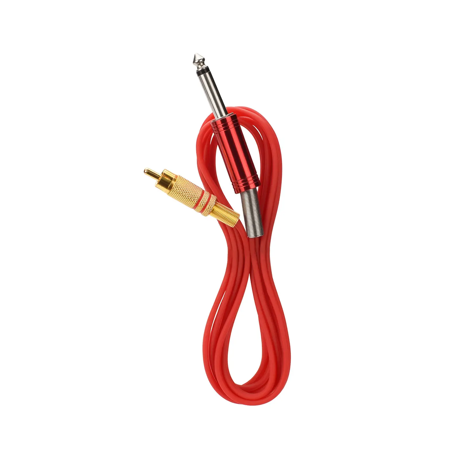 Tattoo Clip Cord Cable 1.7m Silicone Red RCA Tattoo Machine Copper Connector Tattoo Machine Hook Line Connector Power Supply