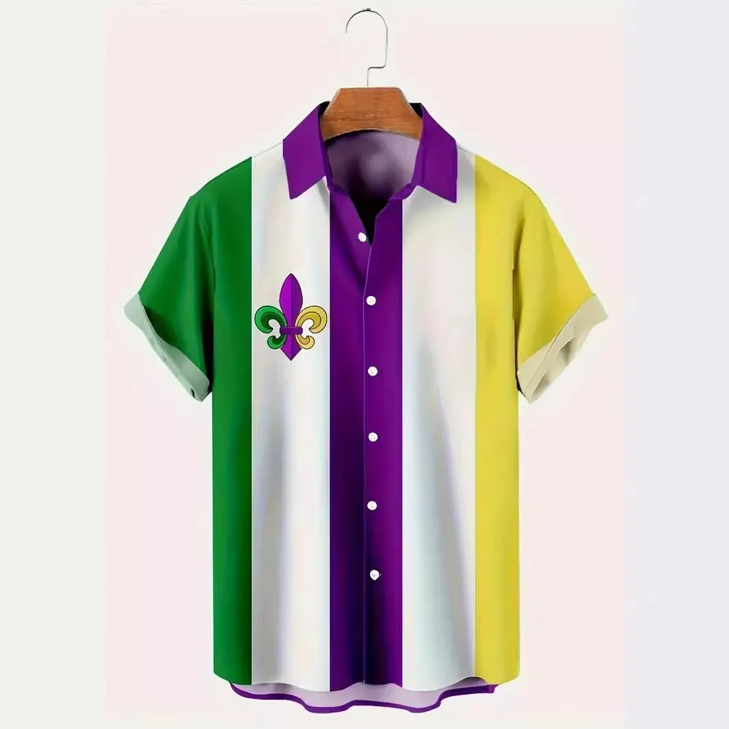 2024 New Hawaii Shirt Men's 3D Digital Hot Sale Short Sleeve Beach Party Vacation Shirt Large S-5XL Quick Shipping