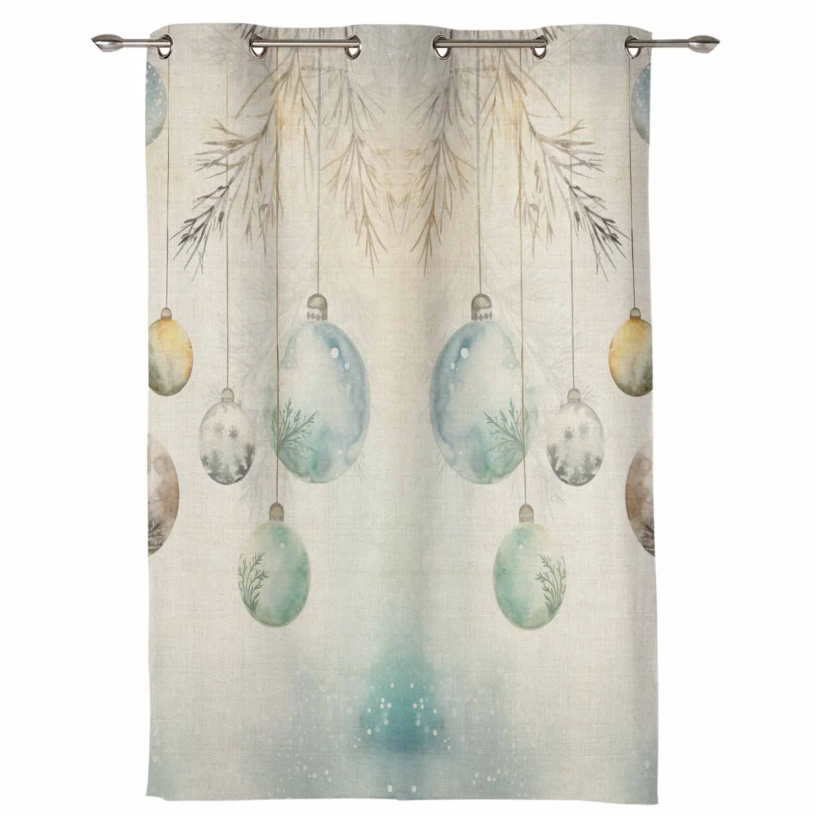 Christmas Watercolor Tree Branches Modern Window Curtains for Living Room Bedroom Curtain Home Decor Balcony Drapes