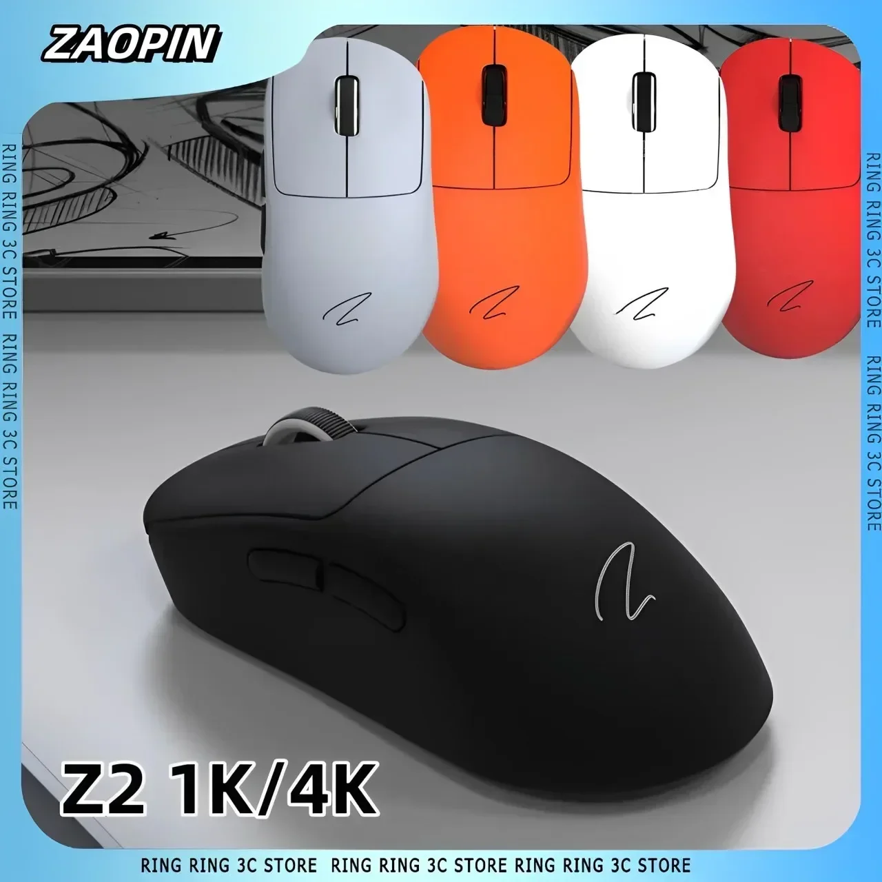 

Zaopin Z2 Gaming Mouse 3 Mode 1k/4k Wireless Gamer Mouse Paw3395 6gear Dpi For Pc Laptop Mac Lightweight Gaming Mice Accessory