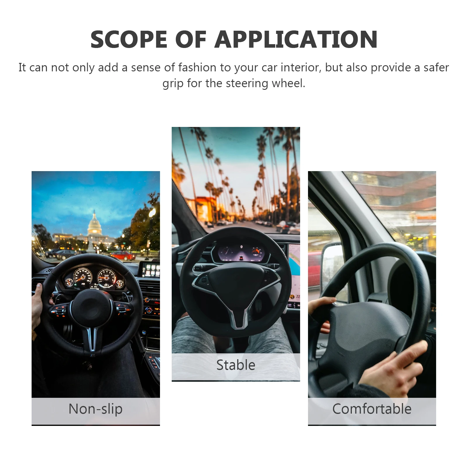 

Steering Wheel Cover Universal Car Dynamic Non-skid Fiber Anti-skid