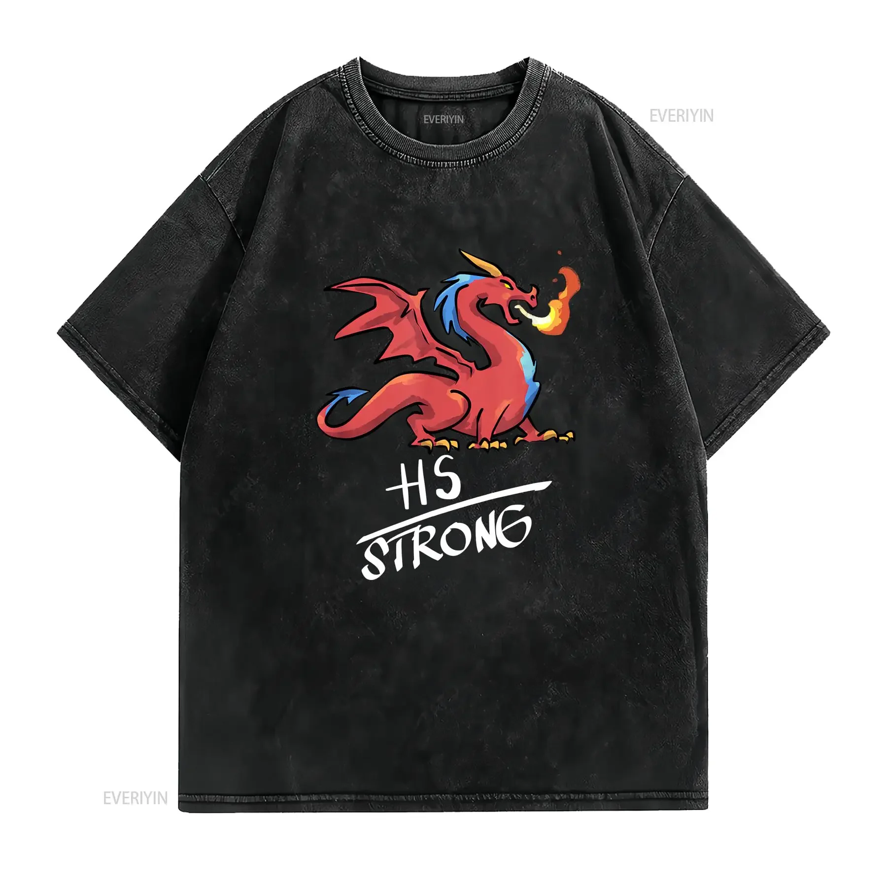 Fibro Strong Dragon Fibromyalgia T Shirt  vintage Washed Unisex streetwear designer clothes graphic Top For Everyday Wear