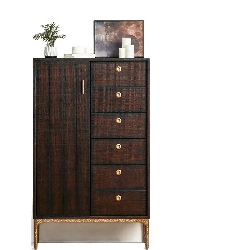 Imported Bharti wood all solid wood living room side cabinet sofa side locker storage cabinet