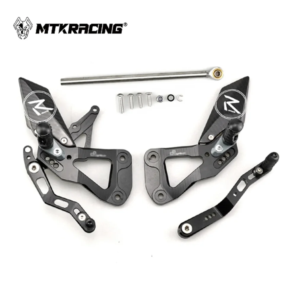 MTKRACING-Conjuntos Traseiros Aumentar Pedal para SUZUKI GSXR 1000 2017-2024, FootPegs Rearsets Ajustáveis, Freio de Alavanca de Deslocamento