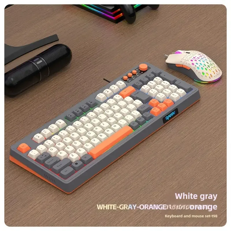 Kit de jeu filaire 2 pièces: clavier et souris ROG avec rétroéclairage USB arc-en-ciel, Compatible avec PC, ordinateur portable, PS4, PS5
