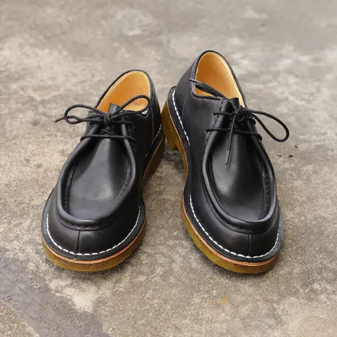 सिले हुए चमड़े के माइकल डर्बी जूते, क्लासिक भारतीय शैली वाले वॉलाबी जूते, विंटेज डेज़र्ट बूट्स, गुडइयर वेल्टेड फुटवियर 12 best sales भारतीय जूते - №7