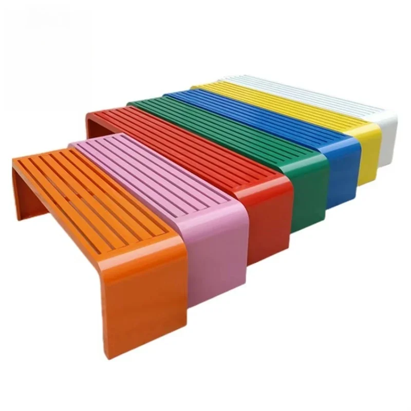 

Metal wooden outdoor benches, courtyard garden park benches, convenient, practical and durable