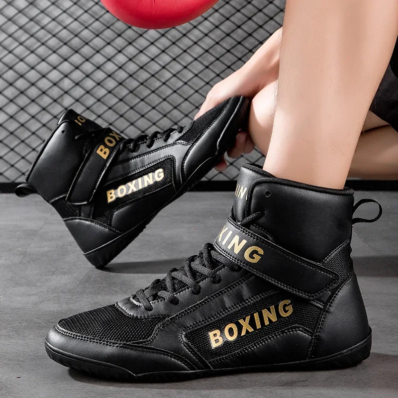 Professional Wrestling Shoes Mesh Breathable Training Boxing Sports Shoes Men\'s and Women\'s Fitness Boxing Shoes Size 35-47