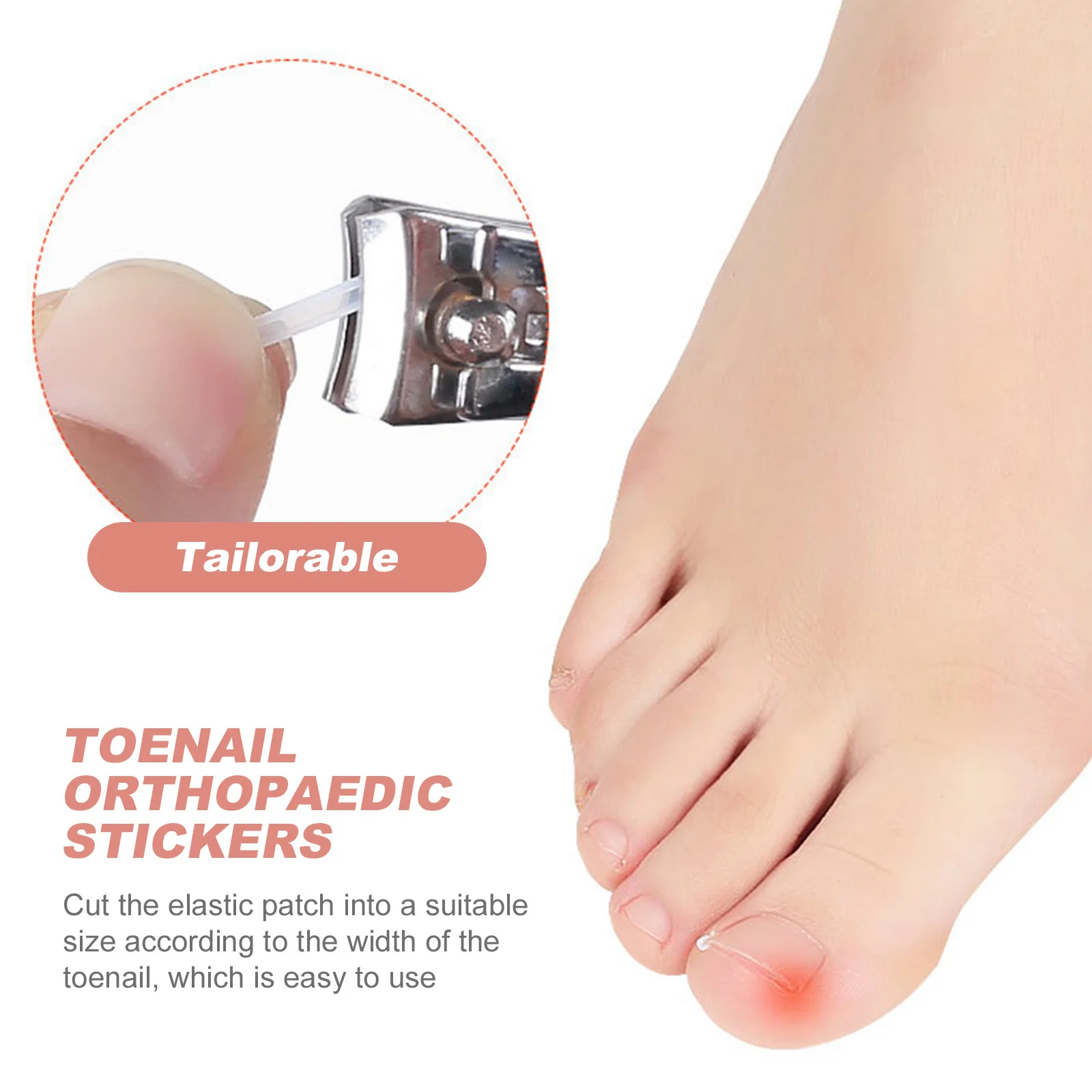 

50Pcs Toenail Orthopaedic Stickers Ingrowing Nail Stickers Durable Toenail Braces Nail Straightening Infilled Pads Pedicure