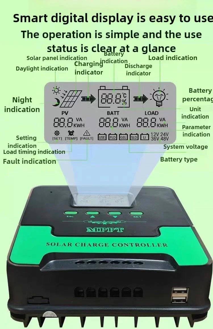 

Отличный универсальный MPPT контроллер заряда солнечных батарей 12В/24В для литиевых и свинцово-кислотных аккумуляторов, внешний источник питания, фотоэлектрическое зарядное устройство 10А/20А/30А