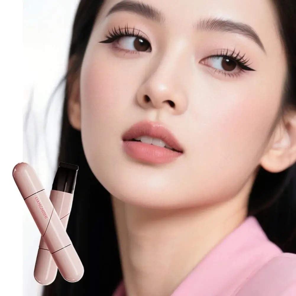 Stylo Eyeliner à tampon gauche droit, pointe triangulaire étanche, marron et noir, maquillage pour les yeux, cosmétiques, Extension de revêtement liquide rapide B0A9