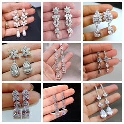 2026 New Super Flash French Long Earrings, Fashionable Bridal Banquet and Date Thin Women's Earrings