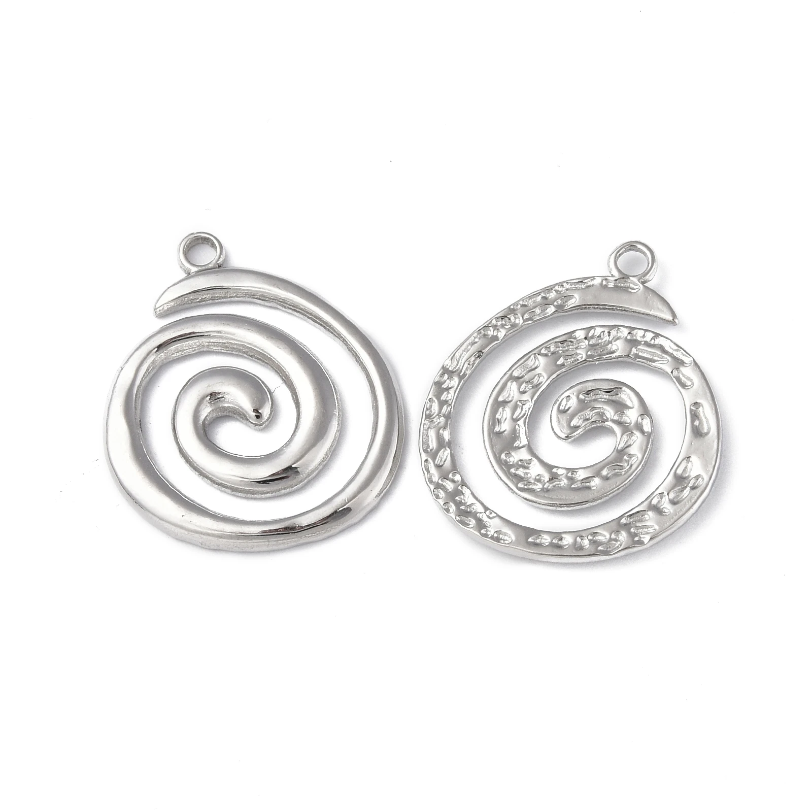 Breloques Vortex en Acier Inoxydable 304, Spirale Pivotante, pour Collier, Boucles d'Oreilles, Bricolage, Accessoires de Bijoux, Fournitures 23x19,5x2mm, 20 Pièces