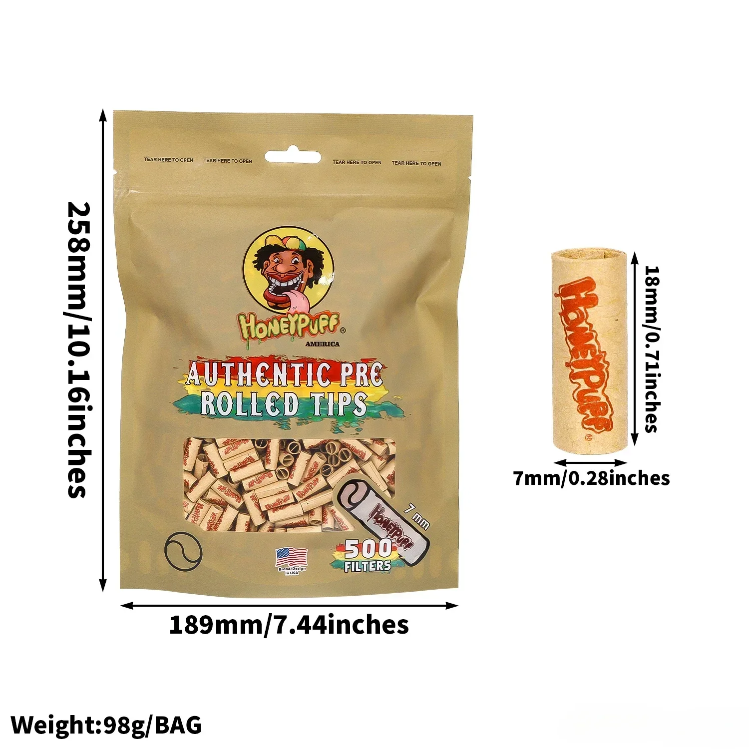 500 قطعة/الوحدة 110 مللي متر لفة ورقة السجائر نصائح المواد الطبيعية غير المكررة تصفية التدخين DIY بها بنفسك قبل لفة الفم تصفية أدوات الدخان #6