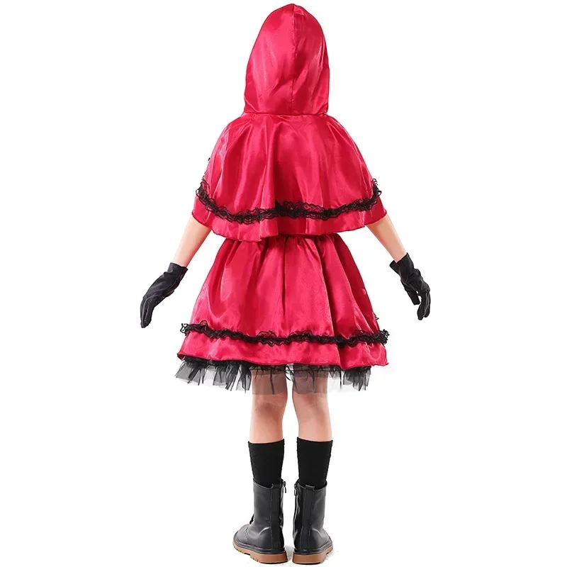 Children Little Red Riding Hood Cosplay Costume Fairy Tale Stage Costume