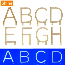 Blue LED COB English Letter Filament Lamp Parts DC3V Candle Edison Bulb Diodes Christmas Party Decoration Light Accessories DIY