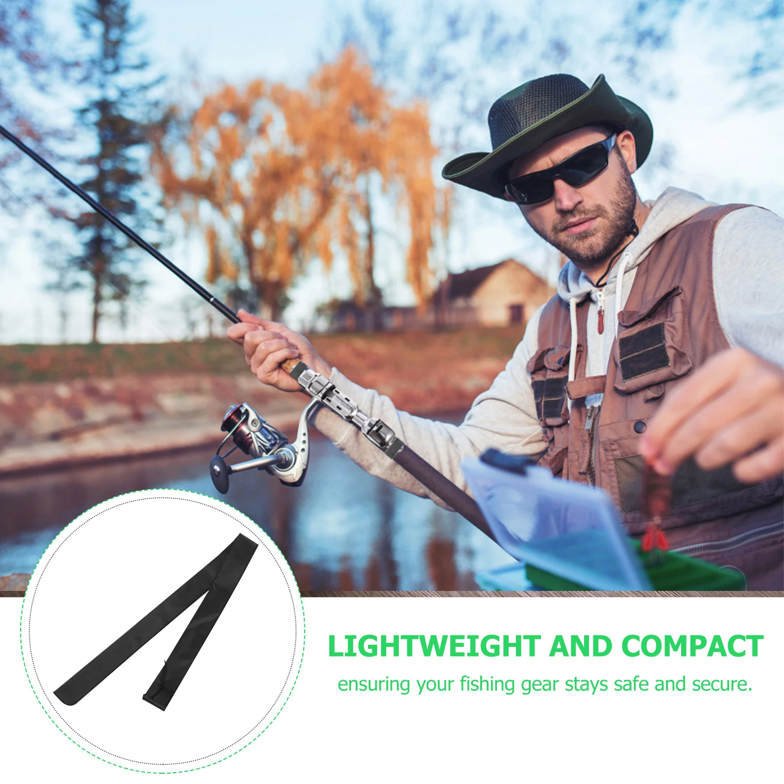 

Fishing Rod Bag Covers Sleeves Reel Spinning Carrier Organizer Black Waterproof Durable Storage Travel Gear Pole