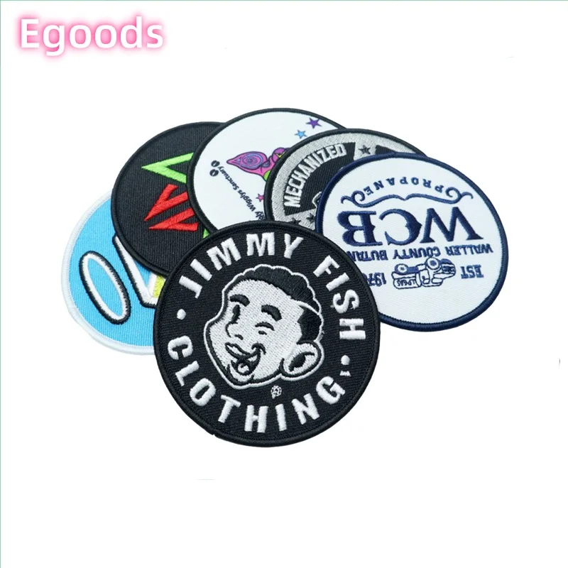 Factory Direct Wholesale Custom Embroidery Patch Iron On Sew On Backing Woven Patches Clothing Hat Backpack Accessories