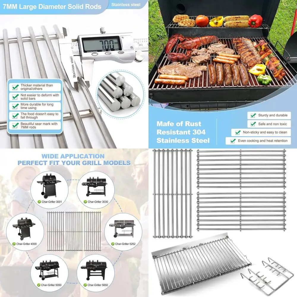 

Stainless Steel SZ3509 Fire Grate Hanger and Ash Pan with 3 Cooking Grids for Chargriller Models 5050, 5072, 4000, 5252
