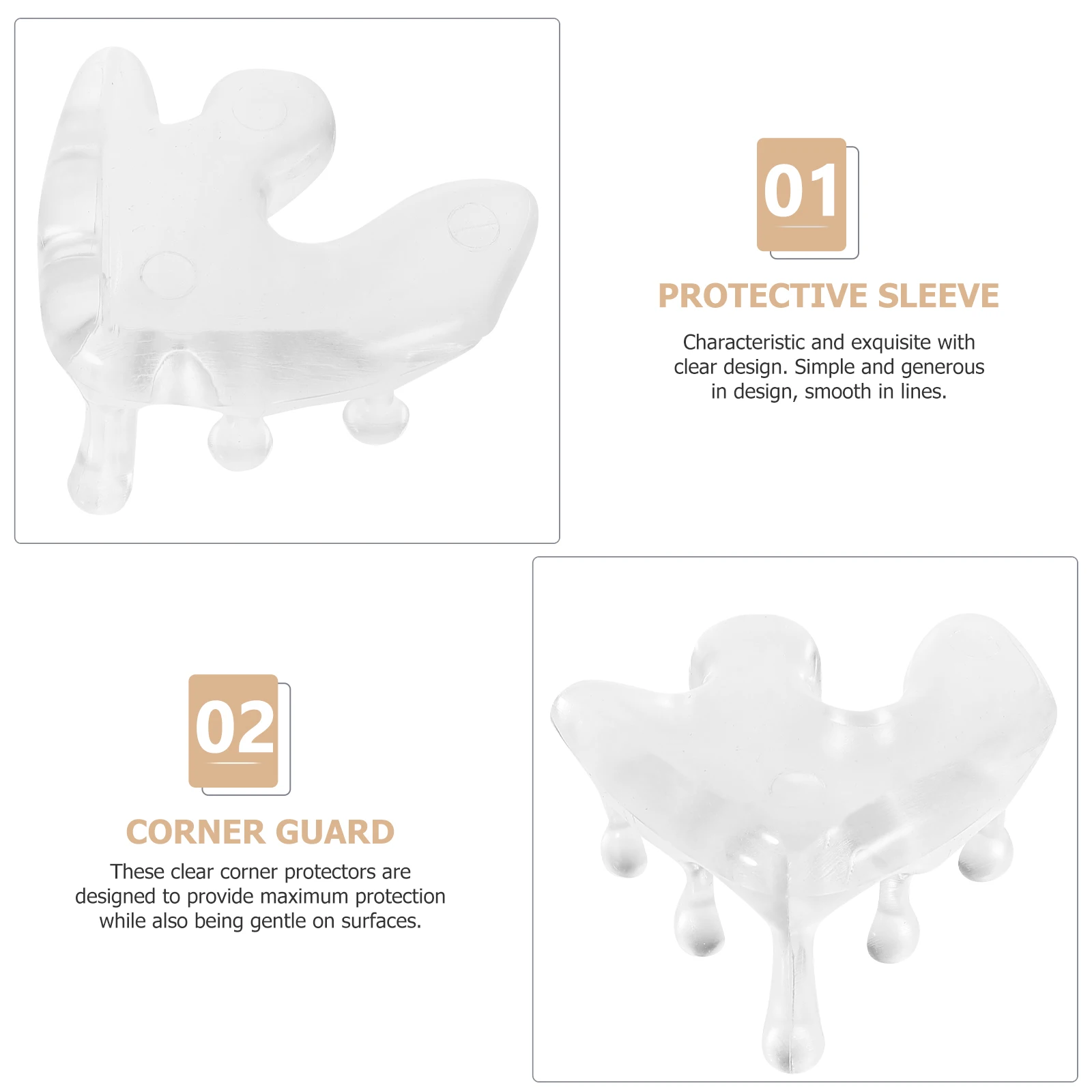 

4pcs Clear PVC Anti collision Corner Guards for Furniture Table Desk Edge Protectors Safety Home Toddler Proof Kits