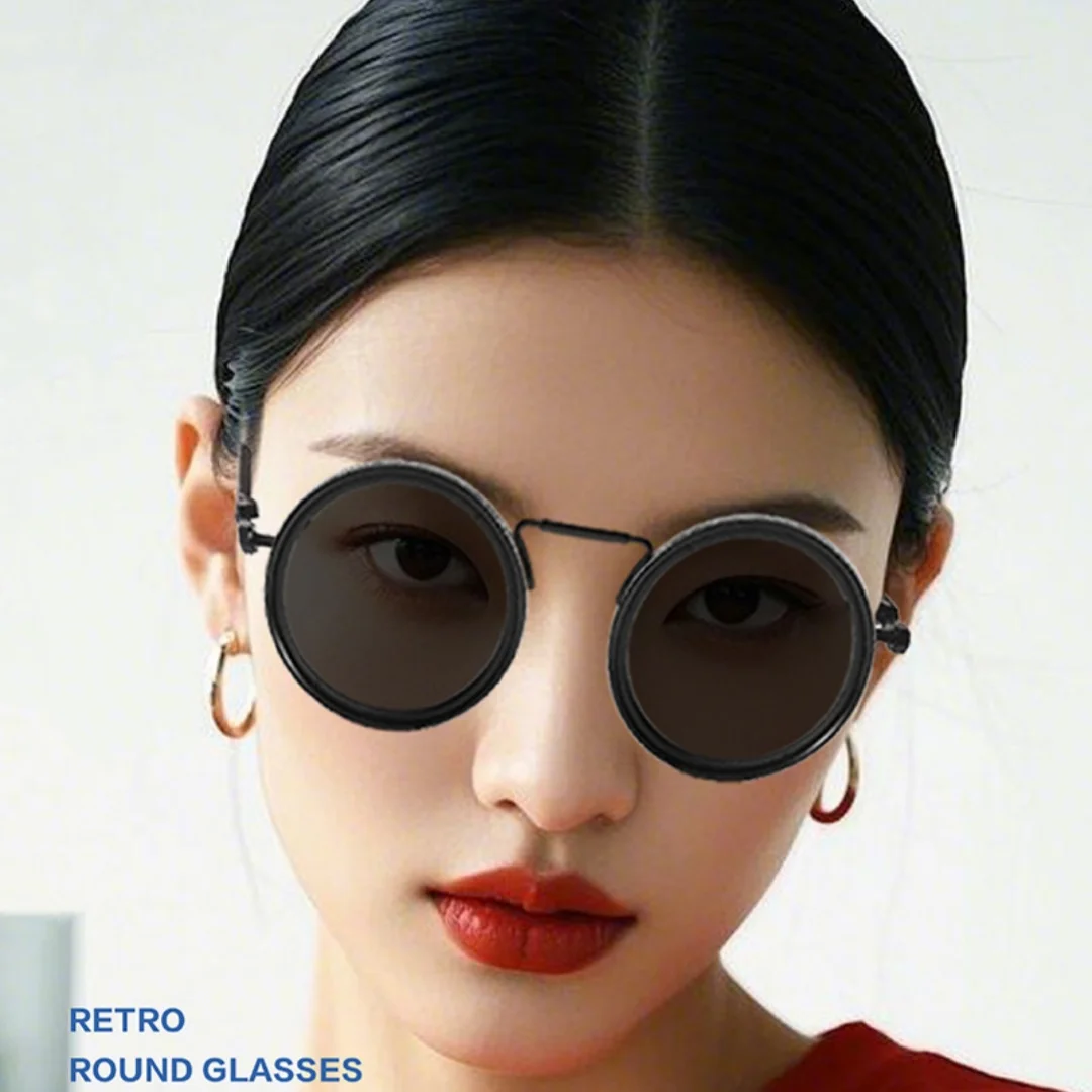 

Adjustable Nd Filter Sunglasses Men Women Round Frame Dimming Sunglasses Polarized Outdoor Driving Fishing Eyepiece