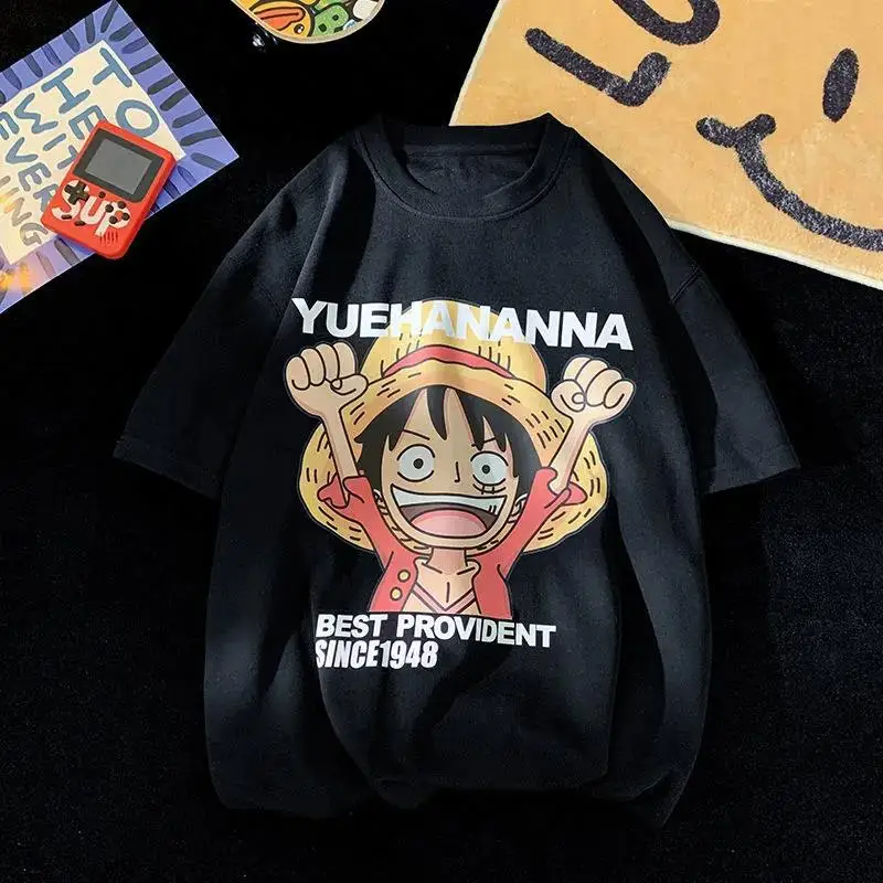 

Youth men ONE PIECE Oversized T-Shirt 3D Printed Anime Unisex Luffy Hip Hop T-Shirt Summer Street Fashion Short Sleeves Tee