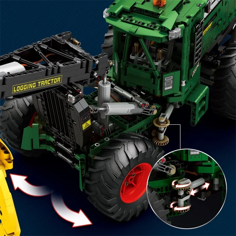 1741 Stuks Rc Trekker Bouwstenen Boerderij Tractor Technologie Elektronische Afstandsbediening Auto Bakstenen Model Kids Diy Speelgoed Geschenken