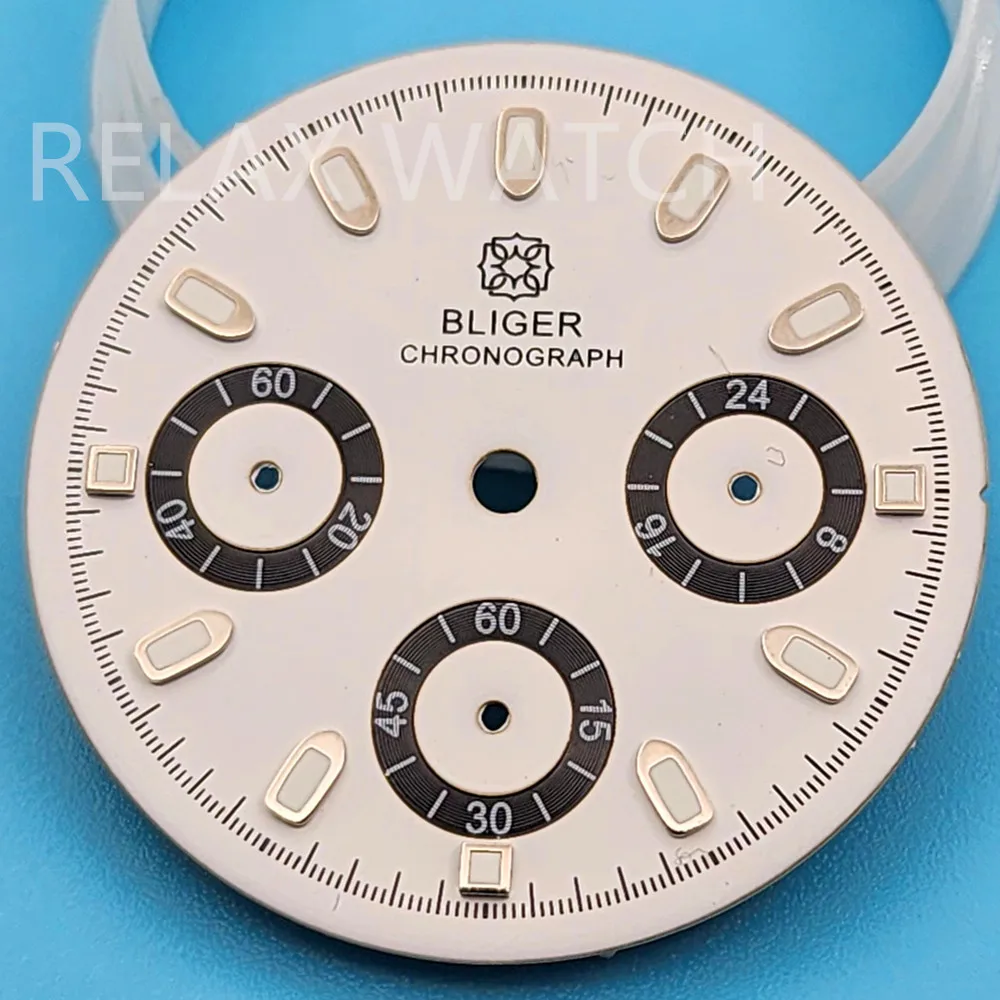 Quadrante dell'orologio con movimento al quarzo verde grigio bianco nero da 29.8mm e quadrante luminoso Vk63 adatto per il movimento giapponese Vk63