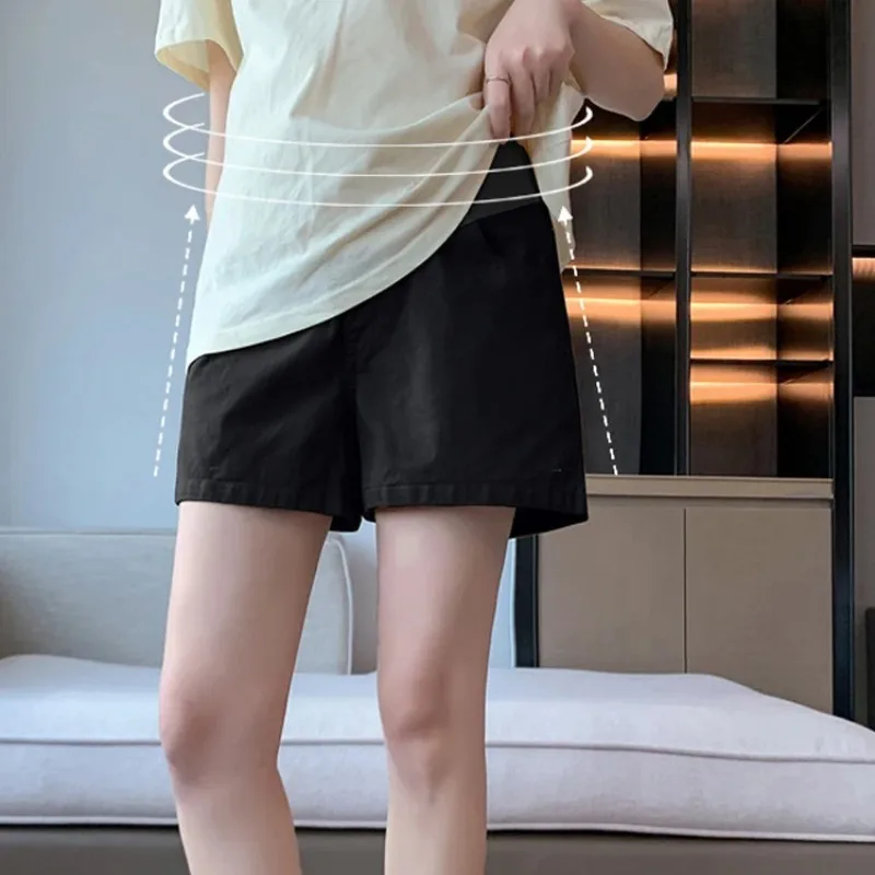 شورتات الأمومة للصيف، ملابس الأمهات العصرية، أنماط رفيعة للسراويل البيضاء ذات الساق الواسعة والطماق الفضفاضة #5