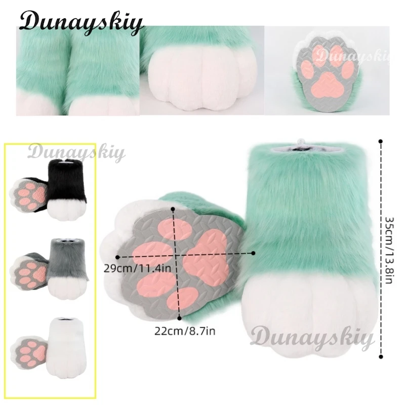 

Fursuit Cosplay Paw Shoes Furry Cosplay Rubbit Cat Boots Accessories Cute Fluffy Animal Manga Party Cos Wearable Unisex Costume