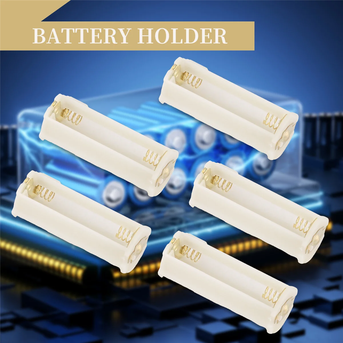 LTTX 5Pcs Round 3x 1.5V AAA Battery Holder Case Box Container White