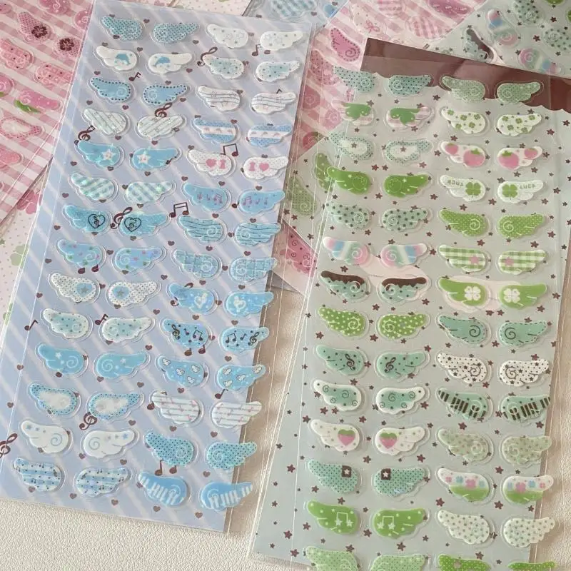 1/4 pezzi ali amore fragola trifoglio stella scintillante pellicola flash adesivi telefono fotocamera adesivo decorazione scrapbooking vintage