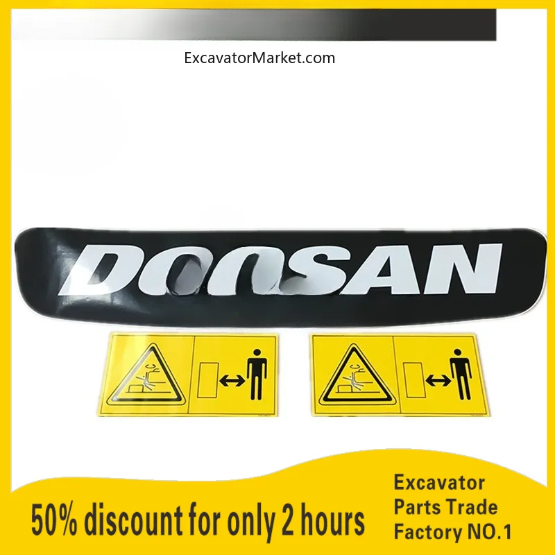 Excavator Daewoo Doosan dx260 300 380 rear counterweight sticker logo color bar danger sticker excavator accessories