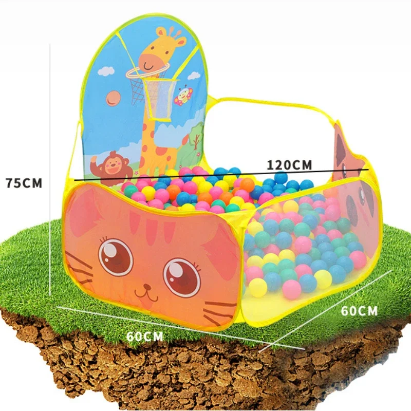 Tenda da biliardo per palline oceaniche per bambini, box portatile pieghevole per bambini con supporto da basket, tenda da gioco pop-up, regali per bambini