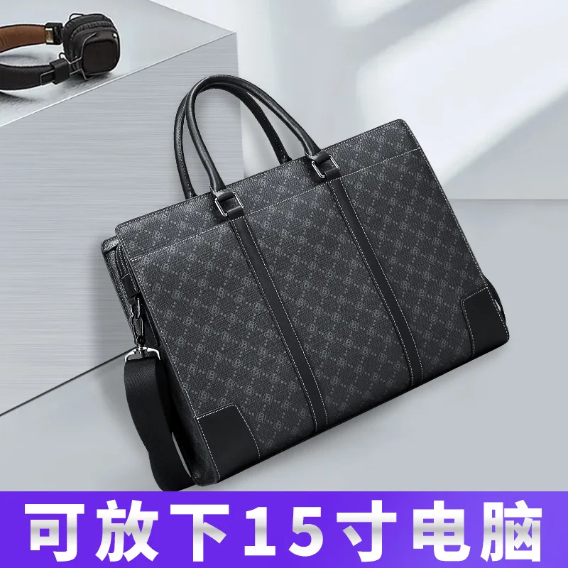 New Simple Fashion Briefcase Large Capacity Handbag Business Casual Men's Single Shoulder Crossbody Messenger Bag Men Leather