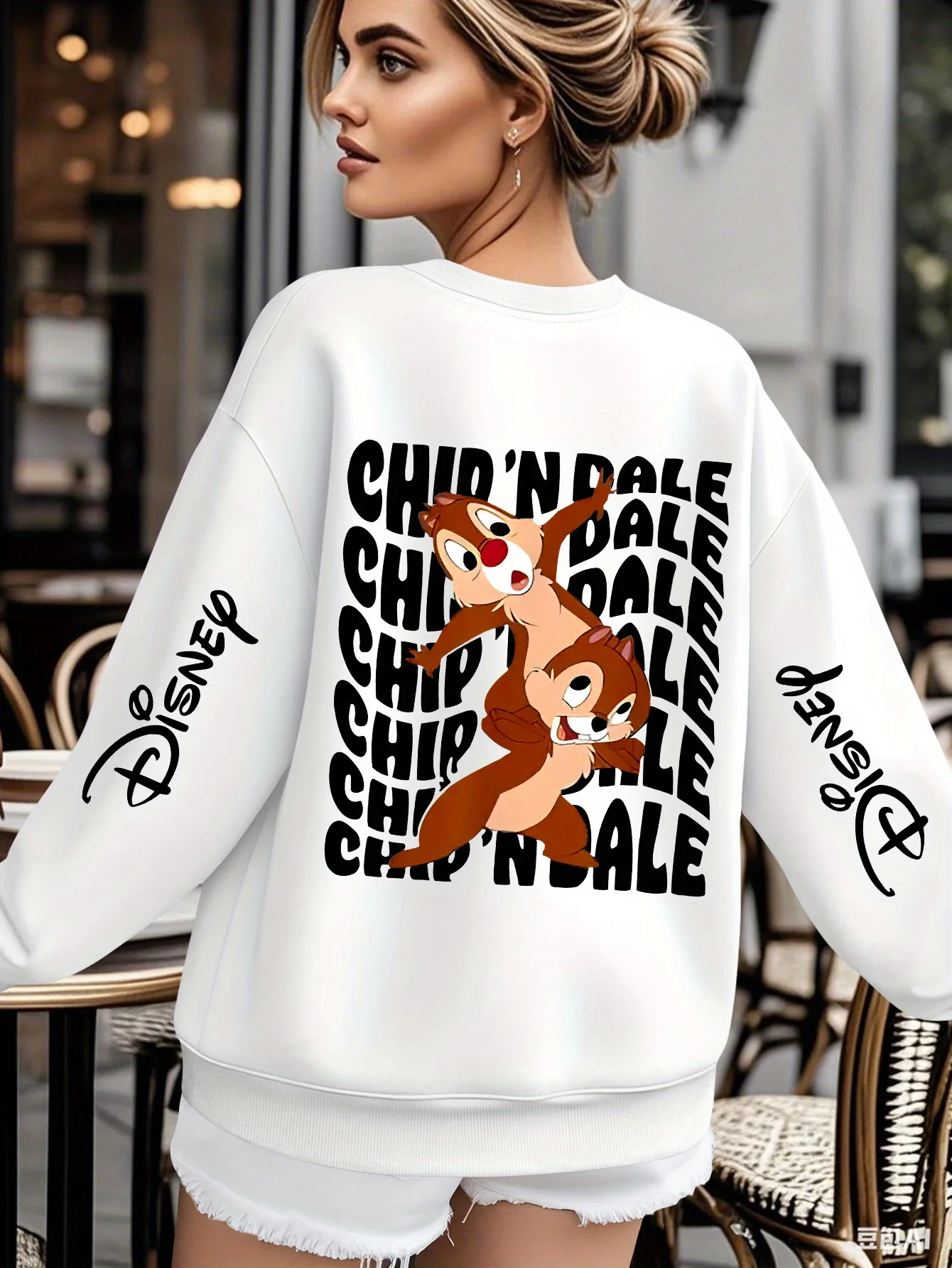 Disney Chip 'n' Dale Sweatshirt Dames Heren Katoenen Hoodies Trui Herfst Winter Fleece Oversize O-hals Jas Casual Top Comfort
