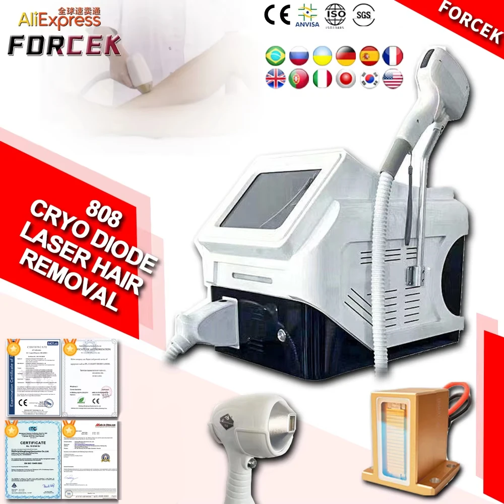 Diode Laser Freezing Point Permanent Painless Hair Removal Machine 808nm 755nm 1064nm High Power Portable Salon Equipment