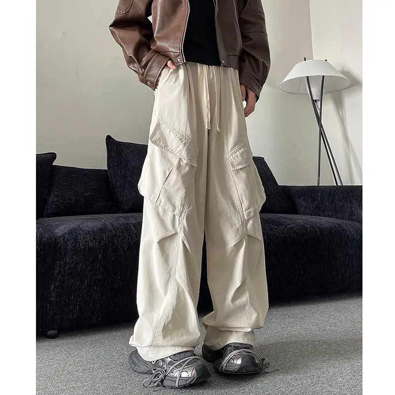 

Men's Straight Leg Workwear Pants Cotton Waed Casual Spor Loose Fit Trousers Faionable American Japanese Sle Spring A...