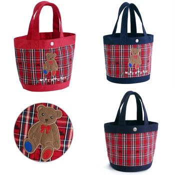 Lazer feminino simplicidade sacos de lona urso dos desenhos animados grande capacidade shopper bolsa viagem