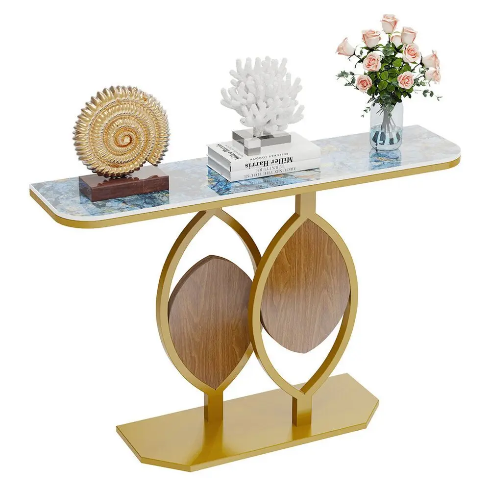 

Sintered Stone Console Table Hallway Table with Strong Metal Frame