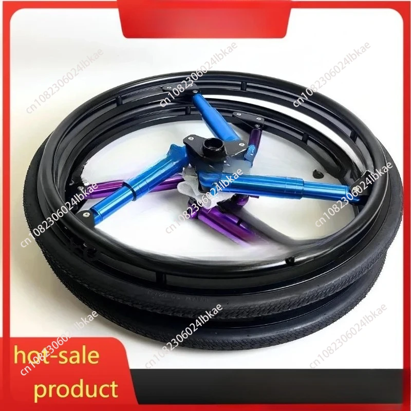

24 inch sports wheelchair large wheel aluminum alloy hub domestic circulation air pressure shock absorber wheel triangular fixed
