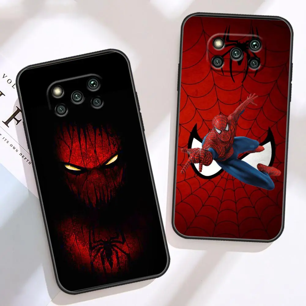 Marvel Hero Spider-Man Face Phone Case For Xiaomi 9 10T 11 12 12T 13 POCO F3 F4 F5 F6 X3 X4 X5 M3 M4 M5 M6 PRO GT Case Funda