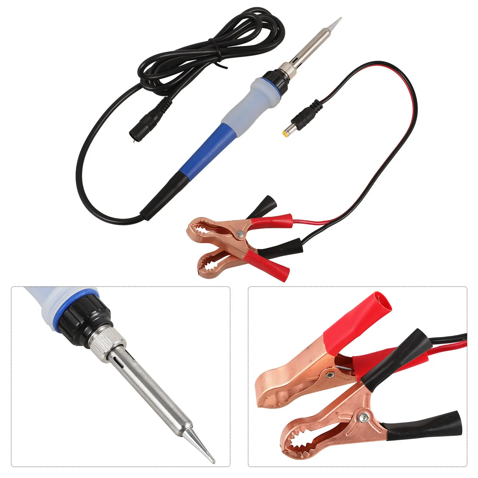 

1 Set Portable Soldering Iron Kit 12-24V Car Compatible Professional Electric Welding Tool Ceramic Core Rubber Insulation Quick