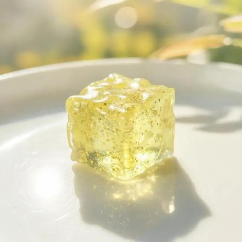 Glitter Cheese Ice Cube Mochi Squeeze Toy 3.5cm Mini Decompression Fidget Toy for Students School Anxiety Relief