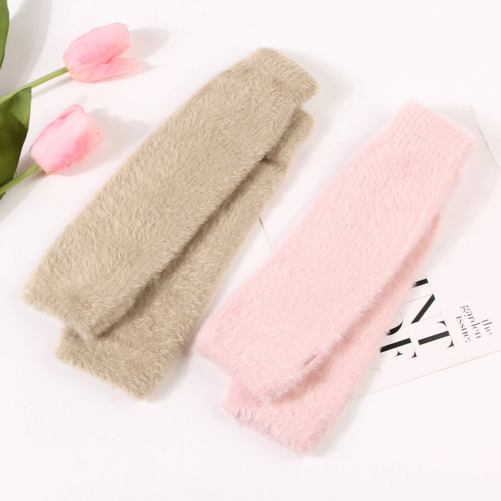 قفازات طويلة الأكمام قفازات نسائية كلاسيكية قفازات قطيفة بدون أصابع قفازات مريحة نصف اصبع للركض ملابس الخريف