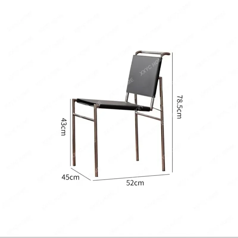 Nordic Antique Dining Chair Home Table Bauhaus Office Negotiation Modern Simple Back Rocroron Chair Light Luxury Stainless Steel