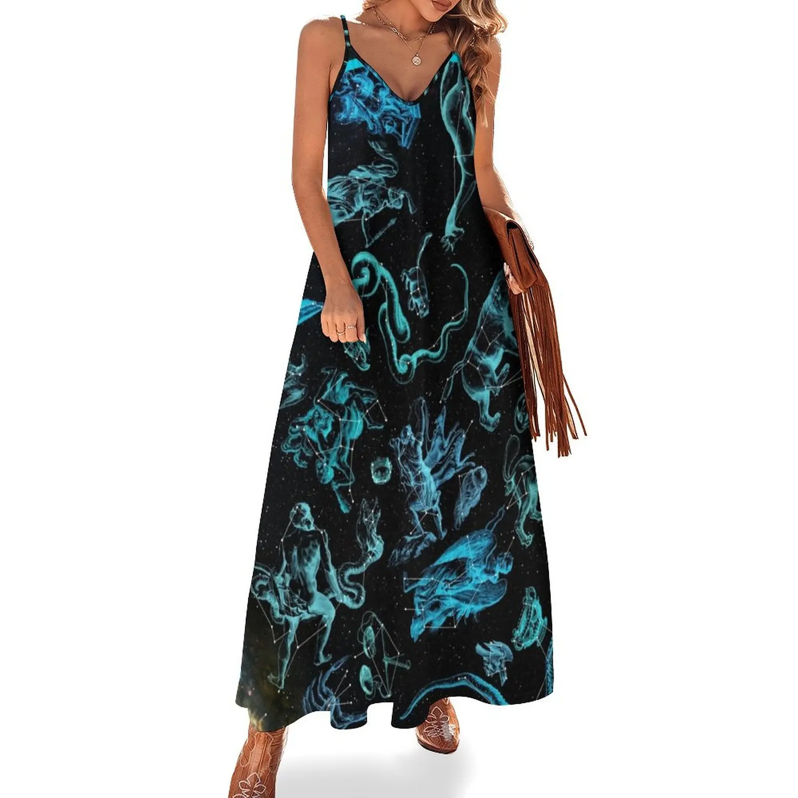 

Northern Constellations Map (blue!) Sleeveless Dress elegant party dress for women 2024 dresses for womens 2024 Female clothing