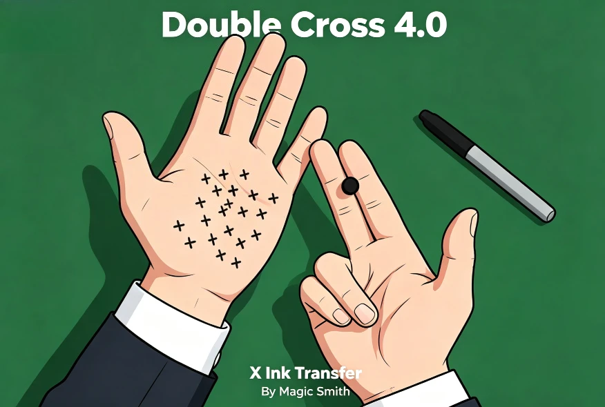 new-version-double-cross-40-x-ink-transfer-by-magic-smith-heart-stamp-close-up-magic-trick-street-magic-prop-mentalism-gimmick